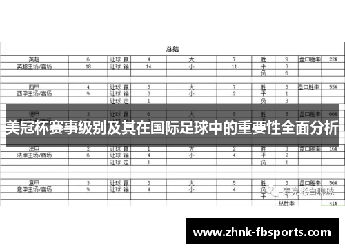 美冠杯赛事级别及其在国际足球中的重要性全面分析